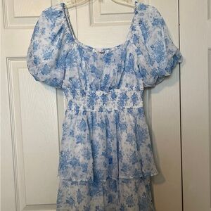 Altar'd State Blue and White Floral Dress